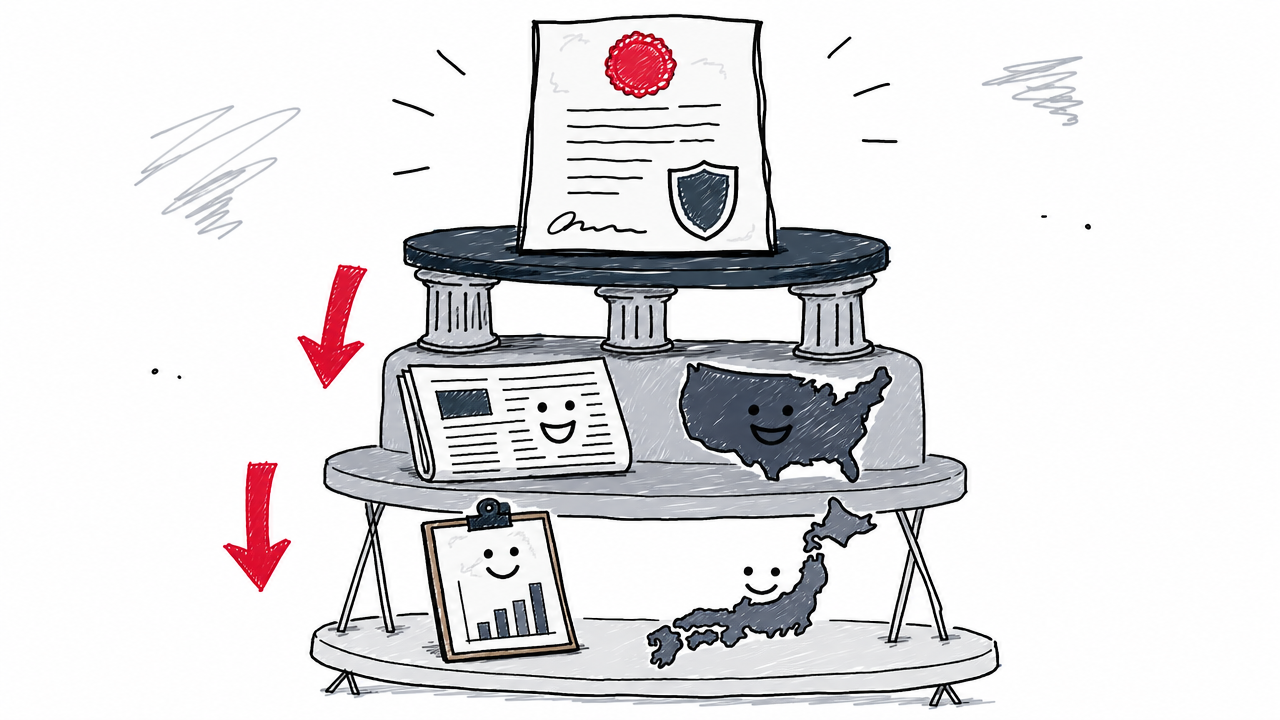 公式情報、米国報道、日本の公開実測値を三層で整理したイメージ