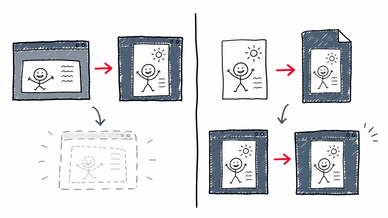 Viewer-only rotation disappears after closing, while saved PDF rotation remains correct when reopened.