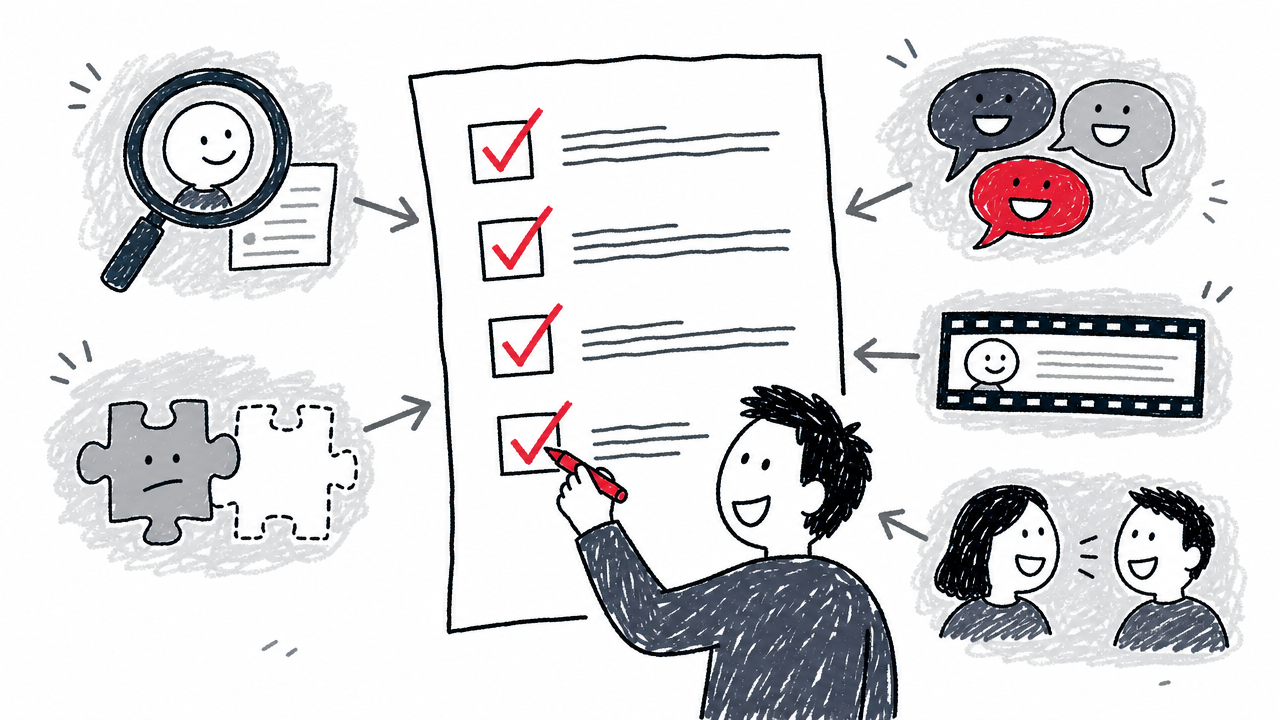 A reviewer checks accuracy, tone, captions, context, and voice before publishing AI-repurposed content.