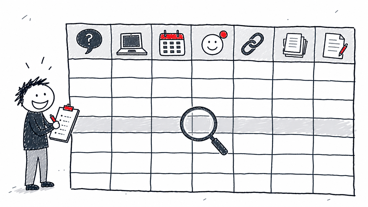 A tracking table records prompts, platforms, dates, citations, competing sources, and notes across repeated checks.