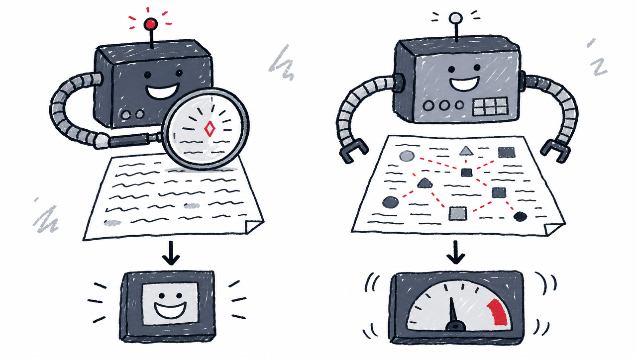 One detector searches for an embedded processing signal, while another estimates whether writing resembles AI-generated text.