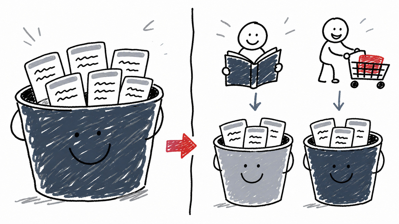 Similar keyword wording creates one bucket, while search intent separates informational and commercial groups.